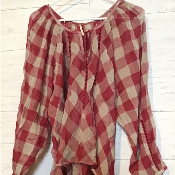 Free people flowy checkered top small - Picture 5 of 8